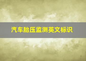 汽车胎压监测英文标识