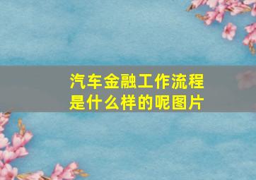 汽车金融工作流程是什么样的呢图片