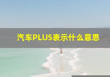 汽车PLUS表示什么意思