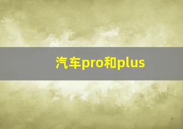 汽车pro和plus