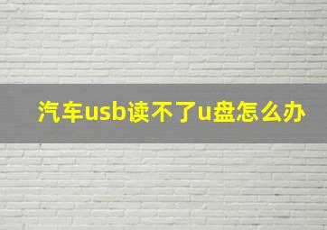 汽车usb读不了u盘怎么办