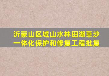 沂蒙山区域山水林田湖草沙一体化保护和修复工程批复