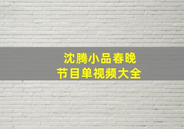 沈腾小品春晚节目单视频大全