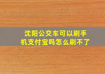 沈阳公交车可以刷手机支付宝吗怎么刷不了