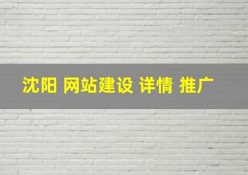 沈阳 网站建设 详情 推广