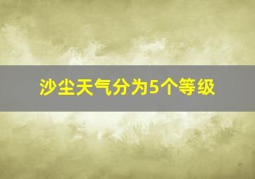 沙尘天气分为5个等级