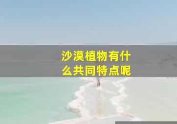 沙漠植物有什么共同特点呢