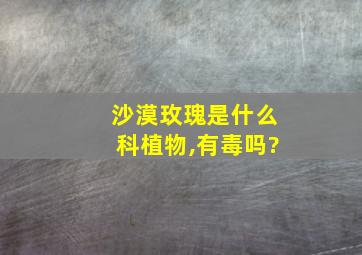 沙漠玫瑰是什么科植物,有毒吗?