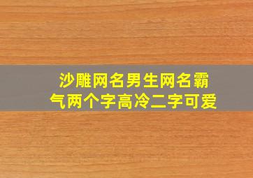 沙雕网名男生网名霸气两个字高冷二字可爱