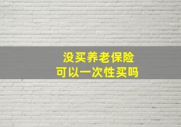 没买养老保险可以一次性买吗