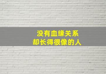 没有血缘关系却长得很像的人