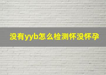 没有yyb怎么检测怀没怀孕