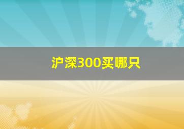 沪深300买哪只