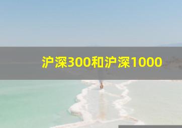 沪深300和沪深1000