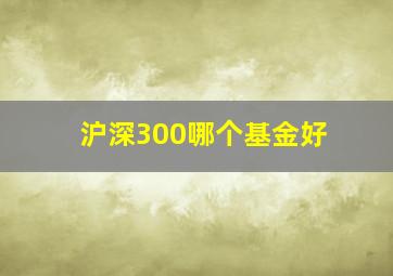 沪深300哪个基金好