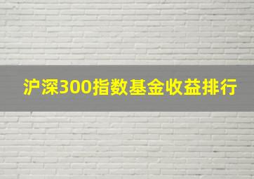 沪深300指数基金收益排行