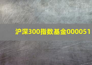 沪深300指数基金000051