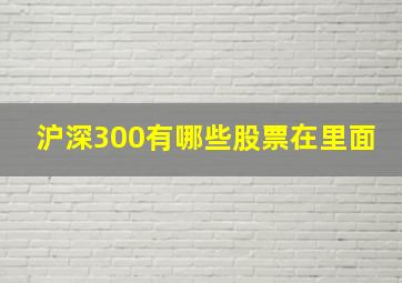 沪深300有哪些股票在里面