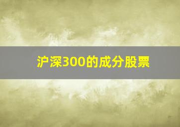 沪深300的成分股票