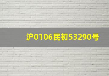 沪0106民初53290号