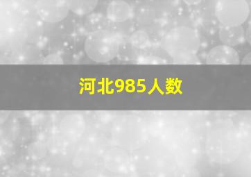 河北985人数