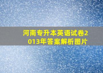 河南专升本英语试卷2013年答案解析图片