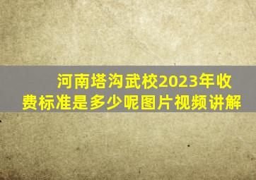 河南塔沟武校2023年收费标准是多少呢图片视频讲解