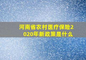 河南省农村医疗保险2020年新政策是什么