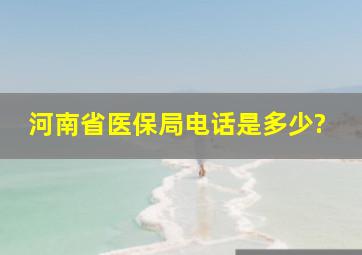 河南省医保局电话是多少?