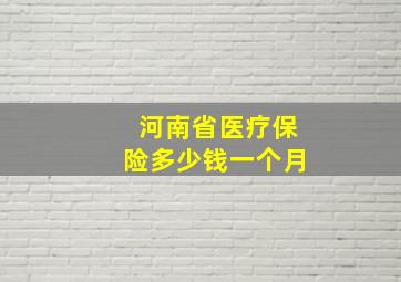 河南省医疗保险多少钱一个月