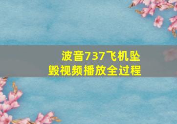 波音737飞机坠毁视频播放全过程