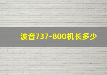 波音737-800机长多少