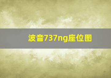 波音737ng座位图