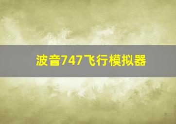 波音747飞行模拟器