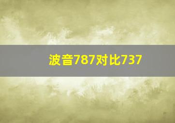 波音787对比737