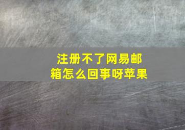 注册不了网易邮箱怎么回事呀苹果