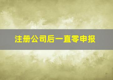 注册公司后一直零申报