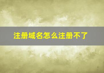 注册域名怎么注册不了