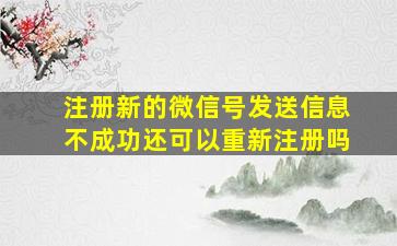 注册新的微信号发送信息不成功还可以重新注册吗