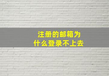 注册的邮箱为什么登录不上去