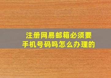 注册网易邮箱必须要手机号码吗怎么办理的