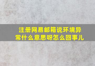 注册网易邮箱说环境异常什么意思呀怎么回事儿