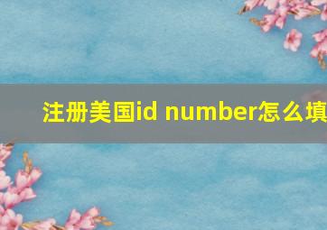 注册美国id number怎么填