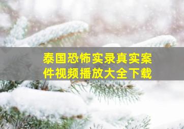 泰国恐怖实录真实案件视频播放大全下载