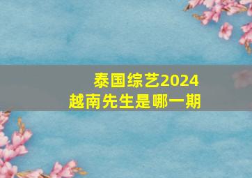 泰国综艺2024越南先生是哪一期