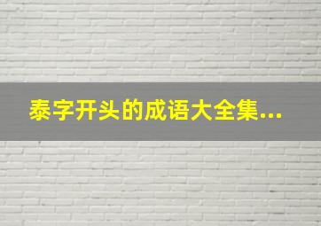 泰字开头的成语大全集...