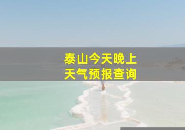 泰山今天晚上天气预报查询