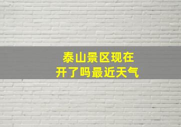 泰山景区现在开了吗最近天气