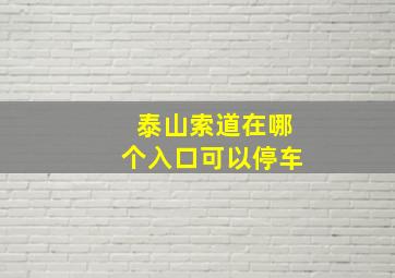 泰山索道在哪个入口可以停车