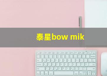 泰星bow mik